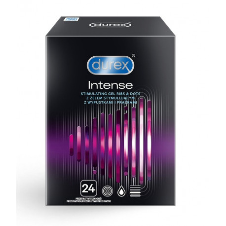 durex intense 24 gab. prezervatīvu iepakojums