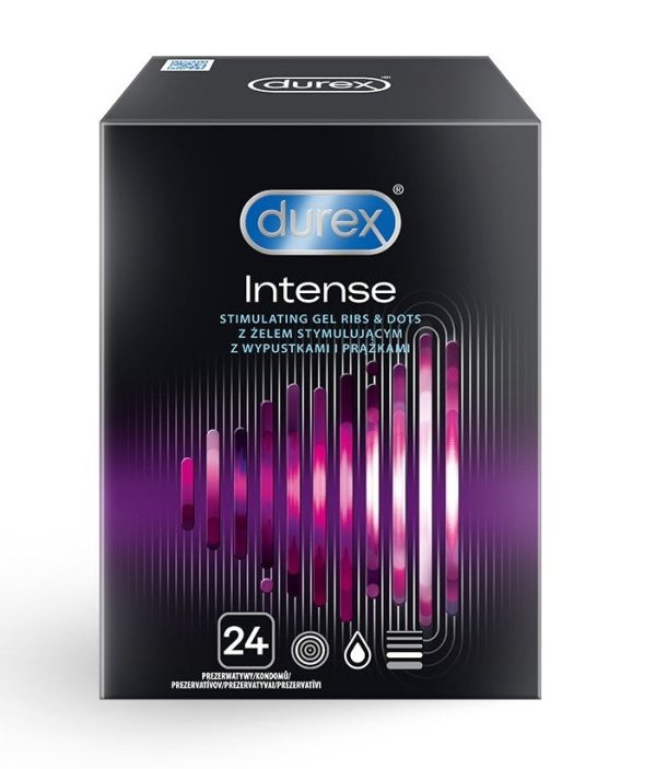 Durex Intense 24 шт. Презервативы 1 durex intense 24 gab. prezervatīvu iepakojums