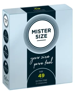 Mister Size 49 (3 gab.) prezervatīvi 1 Mister Size 49 mm dydžio 3 vnt. prezervtyvų dėžutė