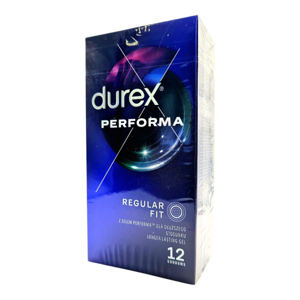 Performa 12 gab. durex prezervatīvi 2 Durex Performa 12 vnt. prezervatyvų dėžutė
