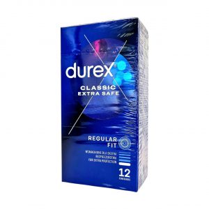 Extra Safe 12 gab. durex prezervatīvi 1 Durex Extra Safe 12 vnt. prezervatyvų dėžutė
