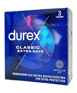Extra Safe 3 gab. durex prezervatīvi 1 Durex Extra Safe 3 vnt. prezervatyvų dėžutė