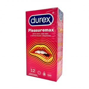 Pleasuremax 12 gab. durex prezervatīvi 4 Durex Pleasuremax 12 vnt. prezervatyvų dėžutė