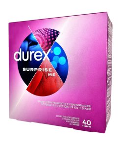 Surprise Me 40 gab. prezervatīvi Durex Surprise Me 40 gab. prezervatīvu komplekts