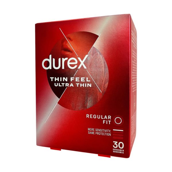 Thin Feel Ultra Thin 30 gab. durex prezervatīvi 3 Durex Thin Feel Ultra Thin 30 vnt. prezervatyvų dėžutė