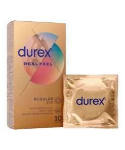 Real Feel 10 gab. durex prezervatīvi 3 Durex Real Feel 10 vnt. prezervatyvų dėžutė