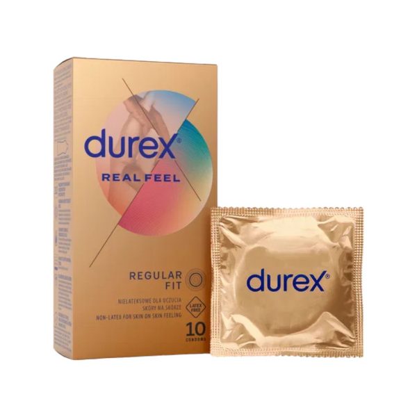Real Feel 10 gab. durex prezervatīvi Durex Real Feel 10 vnt. prezervatyvų dėžutė