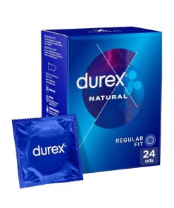 Natural 24 gab. durex prezervatīvi Durex Natural 24 vnt. prezervatyvų dėžutė