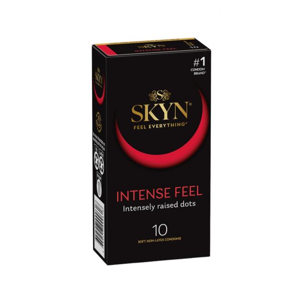 Intense Feel 10 gab. skyn prezervatīvi Skyn Intense Feel 10 vnt prezervatyvų dėžutė