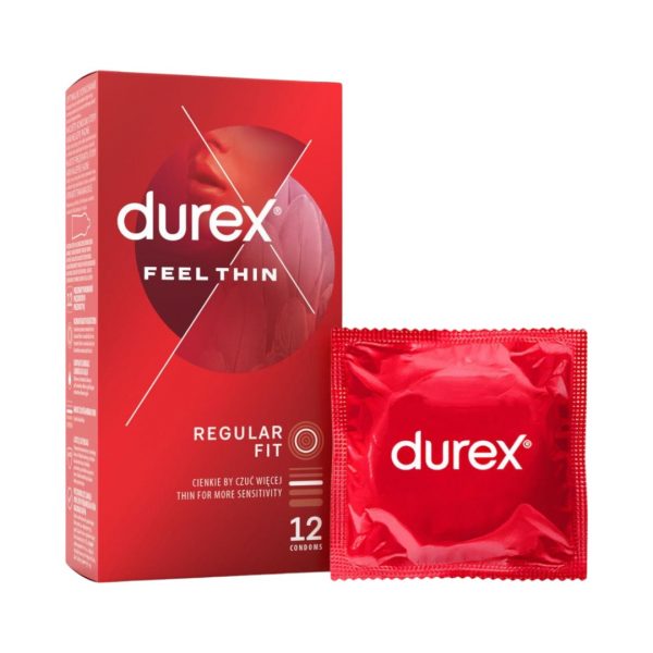 Feel Thin 12 gab. durex prezervatīvi 2 Durex Feel Thin 12 vnt. prezervatyvų dėžutė