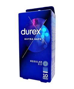 Extra Safe 10 gab. durex prezervatīvi Durex Extra Safe 10 vnt. prezervatyvų dėžutė