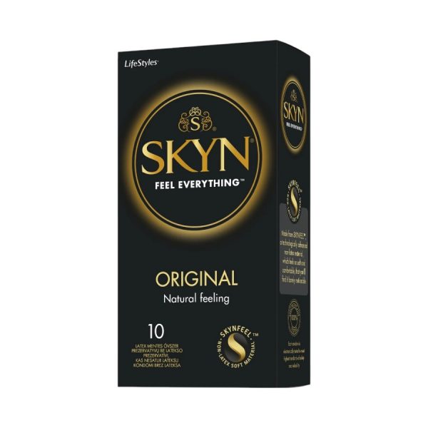 Original 10 gab. skyn prezervatīvi SKYN Original 10 vnt. prezervatyvų dėžutė