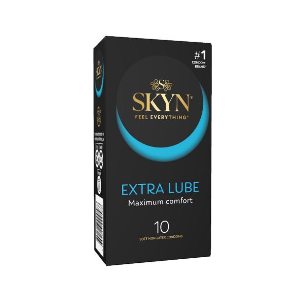 Extra Lubricated 10 gab. skyn prezervatīvi SKYN Extra Lubricated 10 vnt. prezervatyvų dėžutė