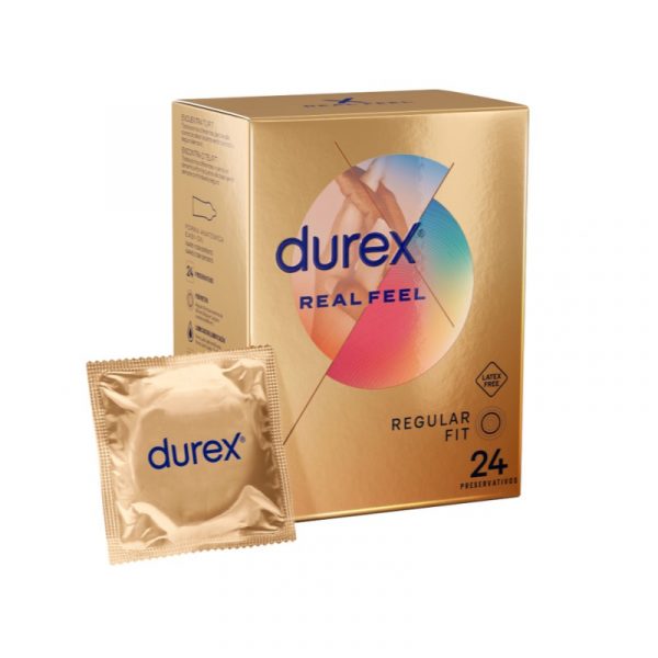 Real Feel 24 gab. durex prezervatīvi Durex Real Feel 24 vnt. prezervatyvų dėžutė