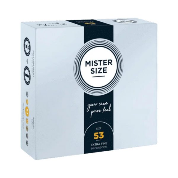 53 mm 36 gab. prezervatīvi Mister Size 53 mm 36 vnt. prezervatyvai