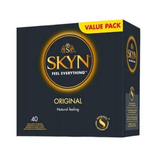 Original 40 gab. skyn prezervatīvi SKYN Original 40 vnt. prezervatyvų dėžutė