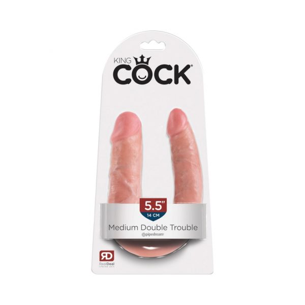 Medium Double Trouble divkāršie falli imitatori 1 King Cock Medium Double Trouble dvigubas dildo