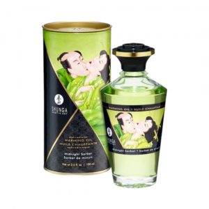 Warming Oil Midnight Sorbet 100 ml masāžas eļļas Shunga Warming Oil Midnight Sorbet 100 ml masažo aliejus