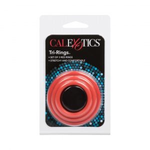 Tri-Rings Red trīskāršie dzimumlocekļa gredzeni 1 Calexotics Tri-Rings Red penio žiedai