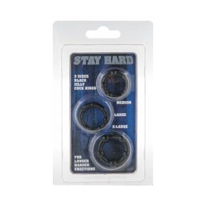 Stay Hard Rings 3 gab. trīskāršie dzimumlocekļa gredzeni 1 Stay Hard Rings 3 vnt. penio žiedai