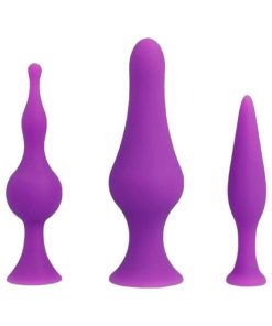 Ohmama Silicone Anal Plug Set Purple anālo rotaļlietu komplekti Ohmama Silicone Anal Plug Set