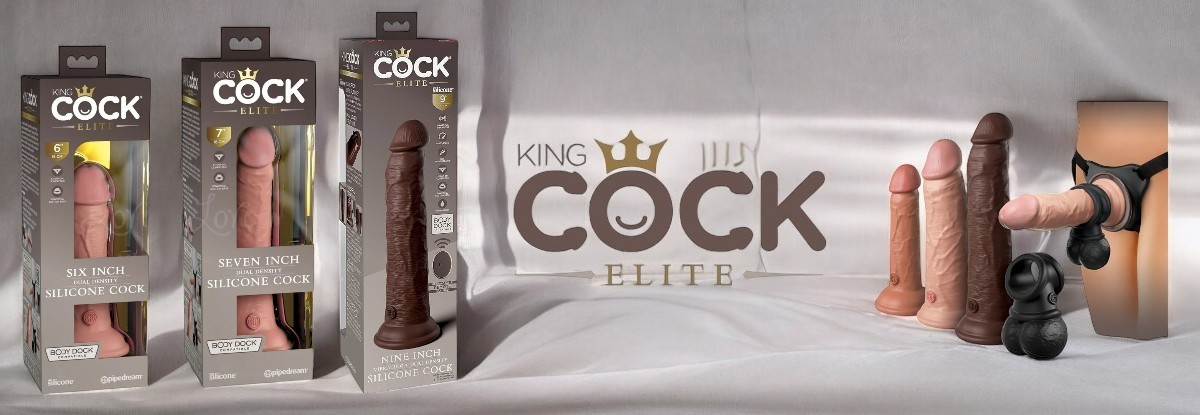 Elite Dual Density Silicone Nr.6 dildo, fallo imitatori 1 King Cock Elite prekės ženklo puslapio iliustracija