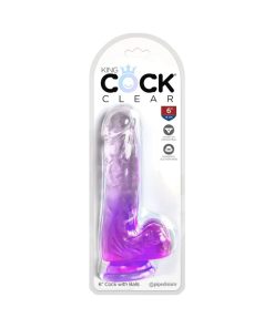 Clear 6“ Cock with Balls dildo, fallo imitatori King Cock Clear 6“ Cock with Balls dildo