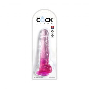 Clear 8“ Cock with Balls dildo, fallo imitatori 1 King Cock Clear 8“ Cock with Balls dildo