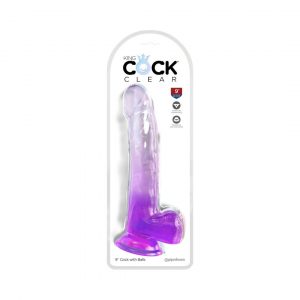 Clear 9“ Cock with Balls dildo, fallo imitatori 1 King Cock Clear 9“ Cock with Balls dildo