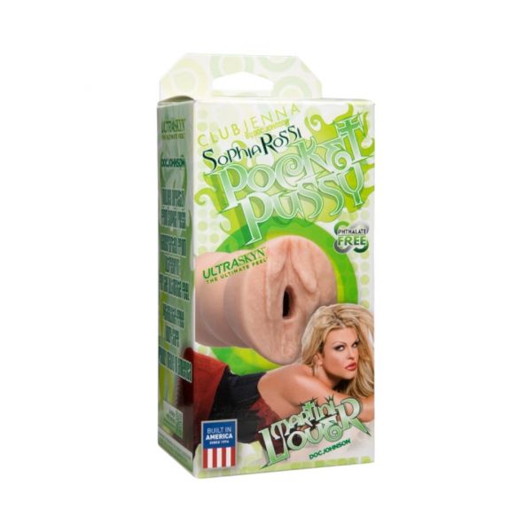 Sophia Rossi Pocket Pussy kabatas vagīnas 1 Doc Johnson Sophia Rossi Pocket Pussy masturbatorius