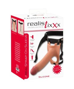 Real Strap-on Sleeve dzimumlocekļa uzgaļi un uzmavas Realistixxx Real Strap-on Sleeve penio mova su diržais