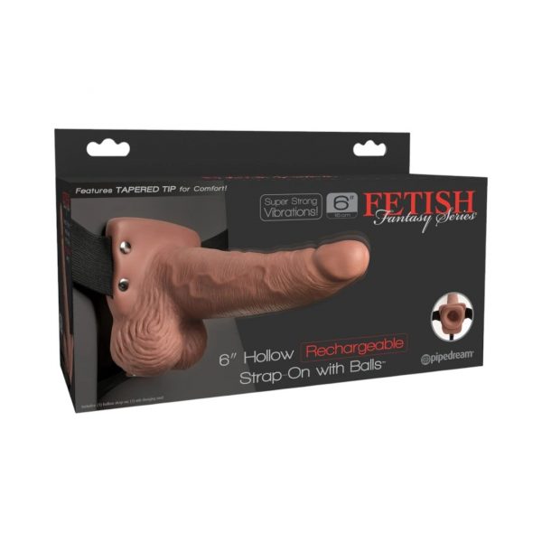 6 Hollow Rechargeable dildo, fallo imitatori 1 Fetish Fantasy 6 Hollow Rechargeable tuščiaviduris dildo su diržais