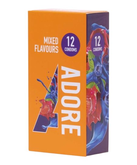 Adore Mixed Flavours 12 vnt. prezervatyvų dėžutė
