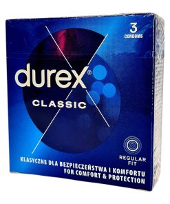 Classic 3 gab. durex prezervatīvi Durex Classic 3 vnt. prezervatyvų dėžutė