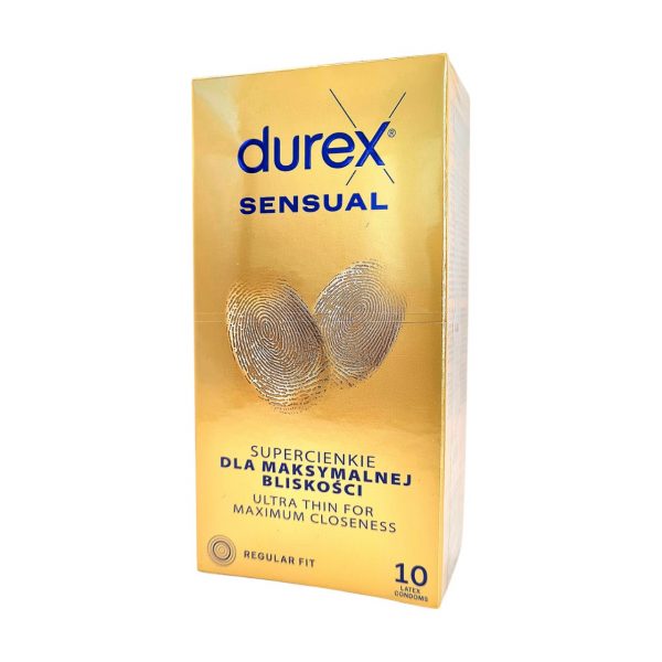 Sensual 10 gab. durex prezervatīvi 3 Durex Sensual 10 vnt. prezervatyvų dėžutė