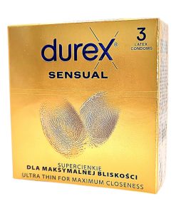Sensual 3 gab. durex prezervatīvi 4 Durex Sensual 3 vnt. prezervatyvų dėžutė