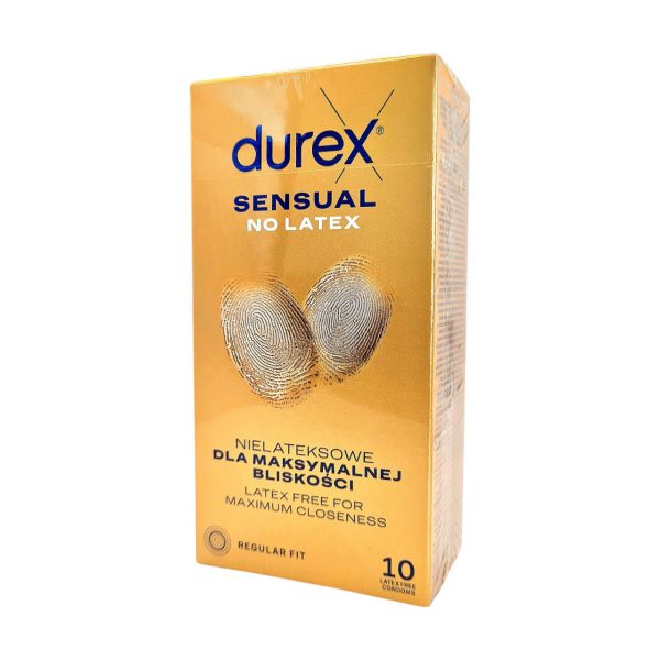 Sensual No Latex 10 gab. durex prezervatīvi 3 Durex Sensual No Latex 10 vnt. prezervatyvų dėžutė