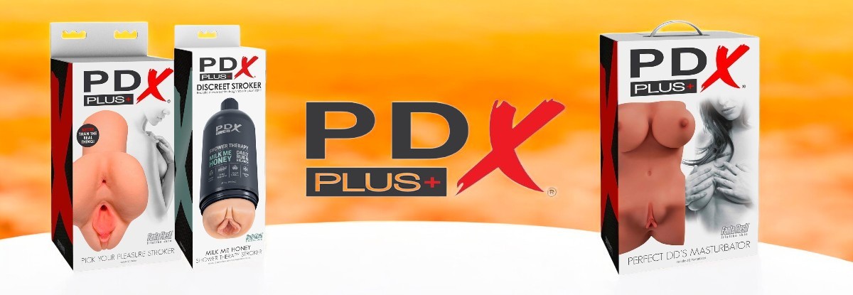 Discreet Stroker Milk Me Honey masturbatori PDX Plus prekės ženklo puslapio iliustracija