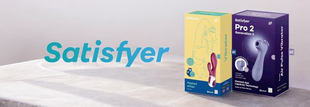 Air Pump Bunny 1 vibratori Satisfyer prekės ženklo puslapio iliustracija
