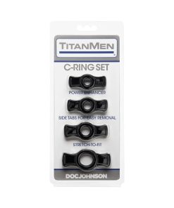 Cock Ring Set gredzeni un uzmavas TitanMen Cock Ring Set penio žiedų rinkinys