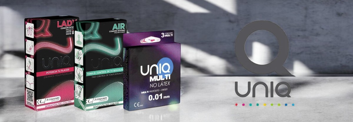 Uniq Air Female Condoms 3 gab. sieviešu prezervatīvi 1 Uniq condoms prekės ženklo puslapio iliustracija Uniq Air Female Condoms 3 gab. sieviešu prezervatīvi 1 Uniq condoms prekės ženklo puslapio iliustracija