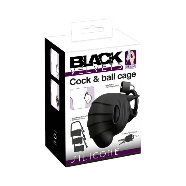 Cock & ball cage bdsm & fetish 1 Black Velvets Cock & ball cage skaistybės diržas