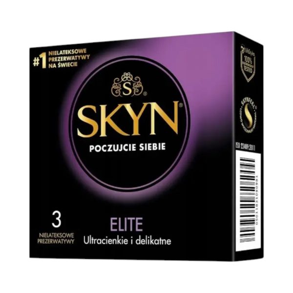 Elite 3 gab. skyn prezervatīvi SKYN Elite 3 vnt. prezervatyvų dėžutė
