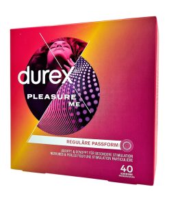 Pleasure Me 40 gab. durex prezervatīvi Durex Pleasuremax 40 vnt. prezervatyvų dėžutė