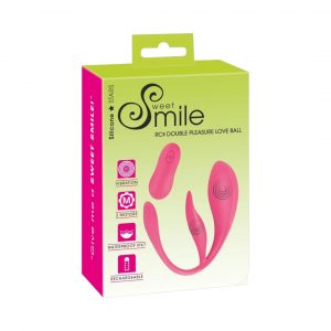 Sweet Smile RC Double Pleasure Love Ball vaginālās bumbiņas 1 Sweet Smile RC Double Pleasure Love Ball vibruojantis kiaušinėlis