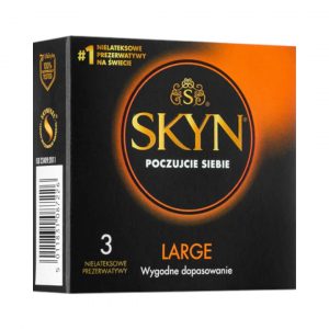 Large 3 gab. skyn prezervatīvi Skyn Large 3 vnt. prezervatyvu dėžutė