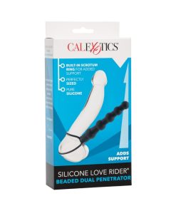 Silicone Love Rider Beaded Dual Penetrator dubultās iekļūšanas dzimumlocekļa gredzeni CalExotics Silicone Love Rider Beaded Dual Penetrator dvigubo įsiskverimo penio žiedas