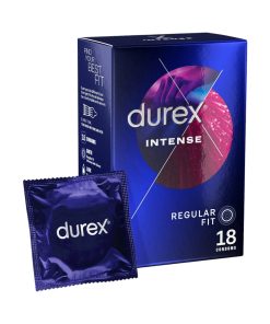 Intense 18 gab. durex prezervatīvi Durex Intense 18 vnt. prezervatyvų dėžutė
