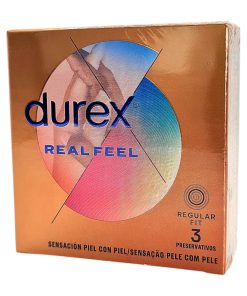 Real Feel 3 gab. prezervatīvi 4 Durex Real Feel 3 vnt. prezervatyvų dėžutė