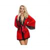 SUBBLIME Transparent Fabric Robe With Lace Detail Red (SM) chalatas